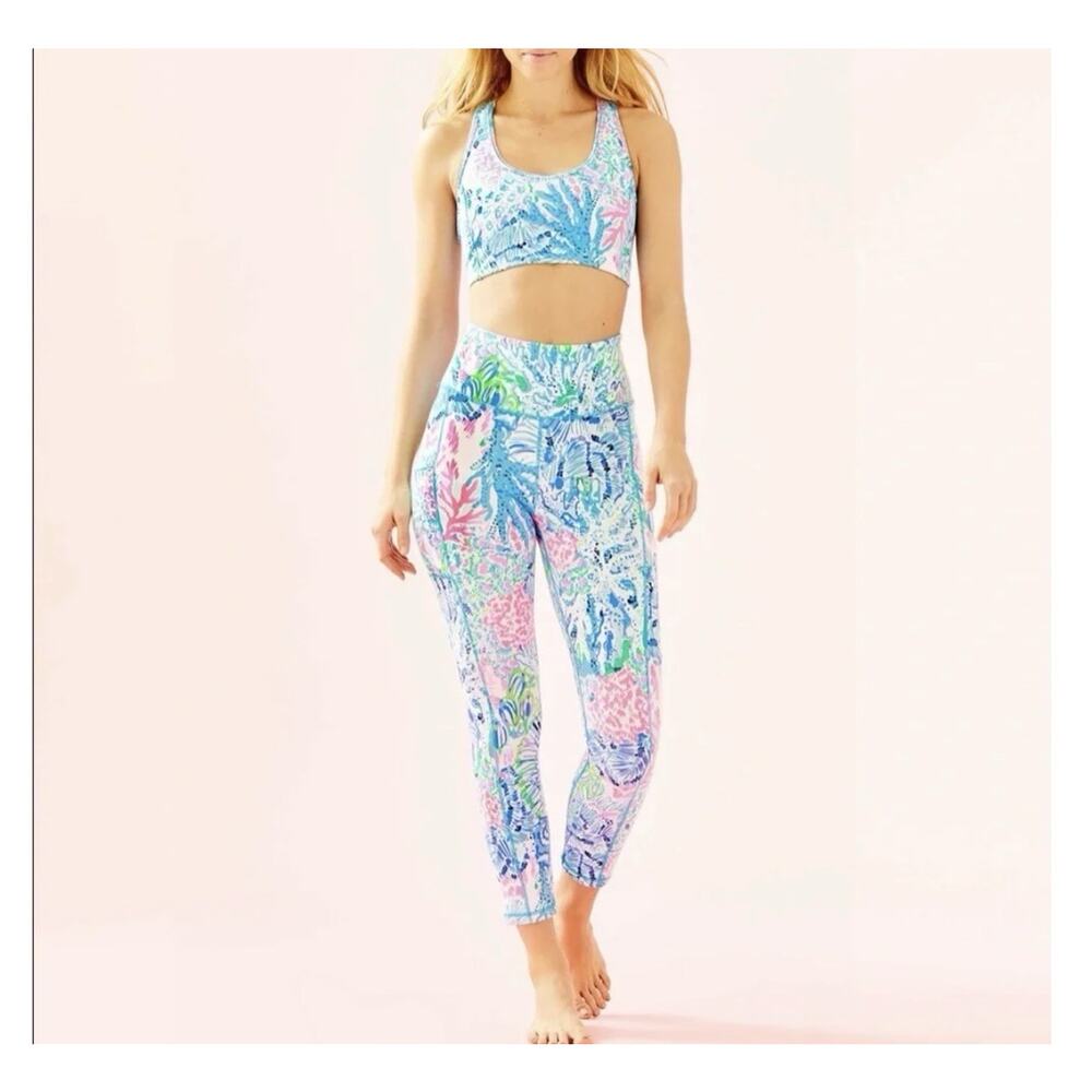 Lilly Pulitzer Luxletic Teegan Sports Bra Weekender Leggings Set XS/S Preppy‎